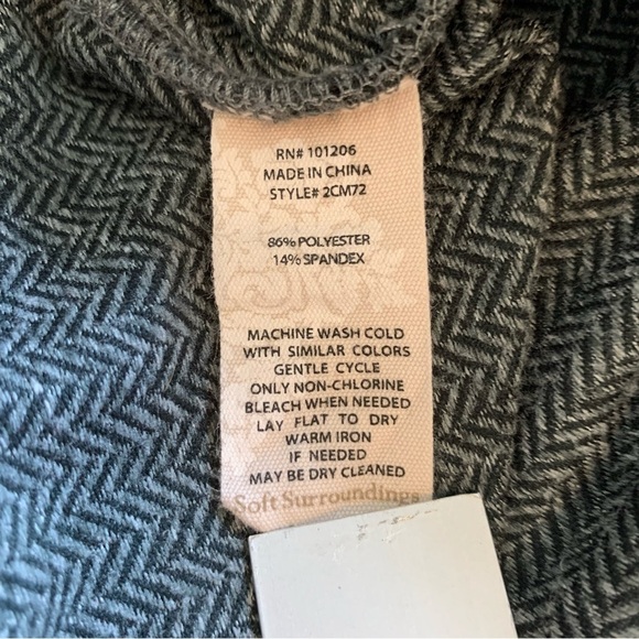 Soft Surroundings Gray Herringbone Leggings Womens S Pull-On Pockets 26" Inseam - Picture 12 of 13